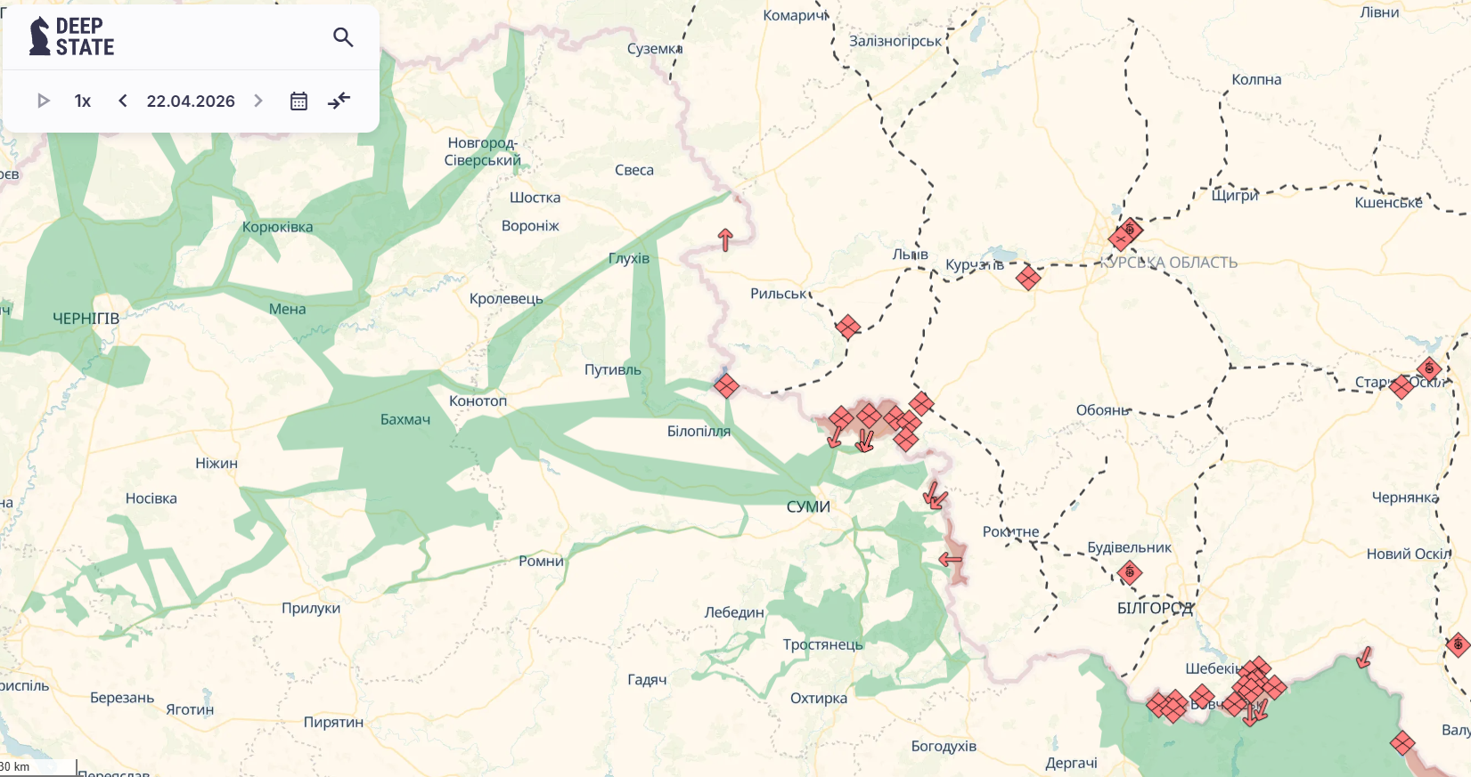 Кордон України з Росією фактично став лінією фронту: у ДПСУ розповіли, де хоче прорватися ворог. Карта