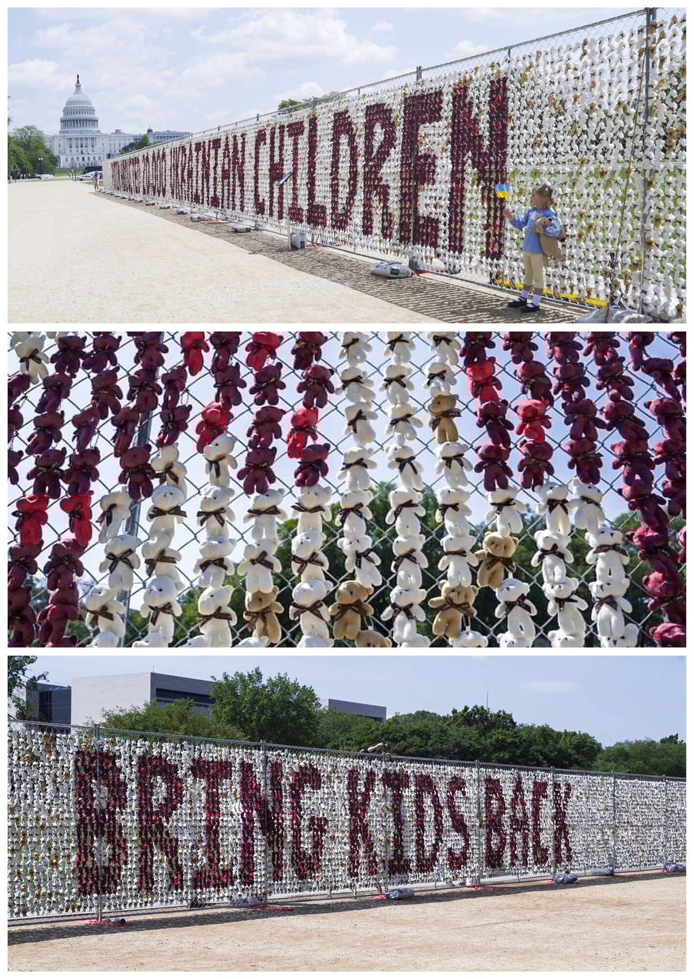 В Вашингтоне установили 20 тыс. плюшевых мишек в поддержку похищенных Россией украинских детей. Фото