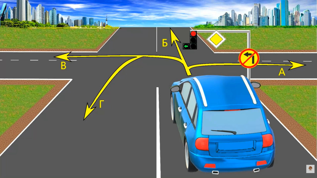 Куда проедет водитель? Тест на знание ПДД