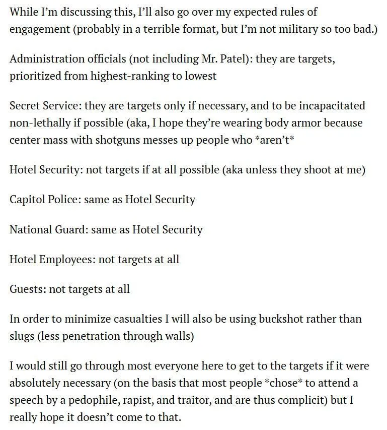 "Больше не готов терпеть педофила, насильника и предателя": вашингтонский стрелок обнародовал манифест, в котором объяснил свой мотив