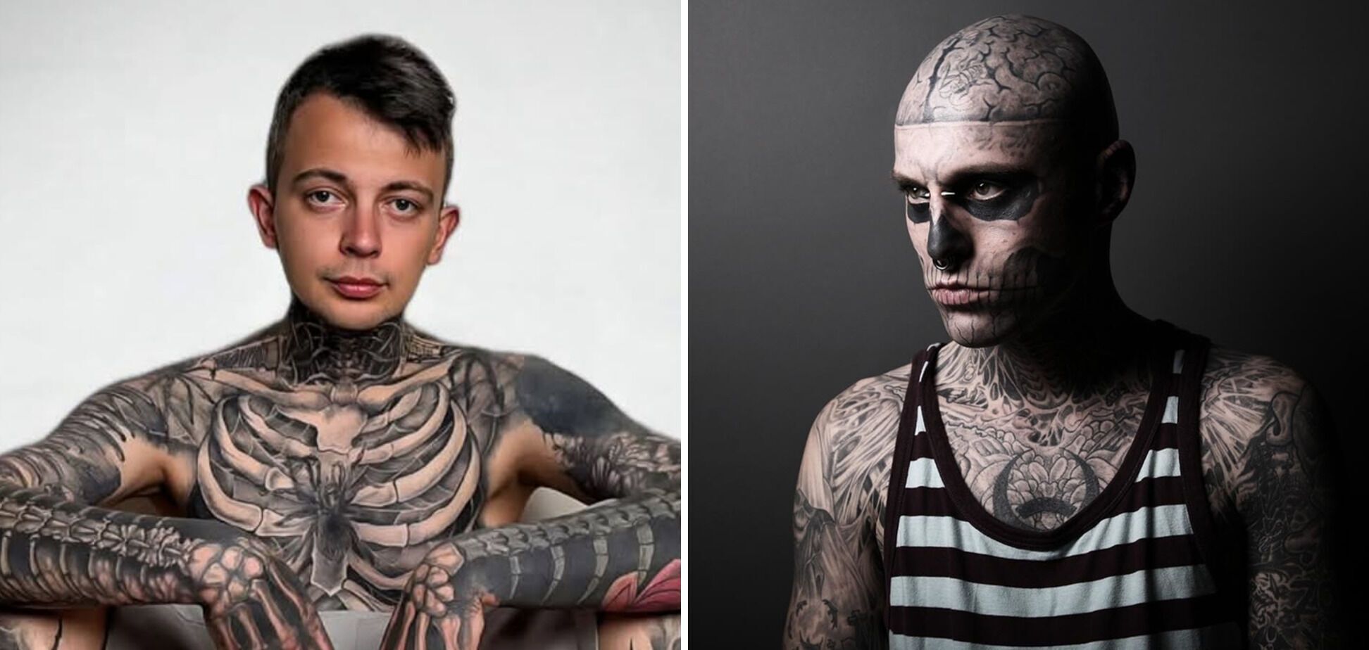 Українець побив світовий рекорд: медбрат, який працює з трупами, зробив 230 тату та став "живим скелетом". Вражаючі фото