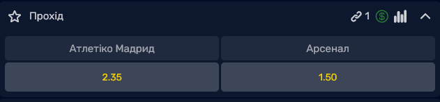 Другою півфінальною парою стала "Атлетіко" – "Арсенал", фаворитами вважаються "каноніри"