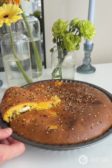 Ситний заливний пиріг з яйцем і тунцем: готується елементарно