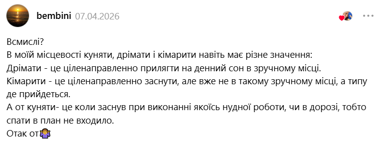 Что такое "куняти": разговорное украинское слово рассмешило сеть
