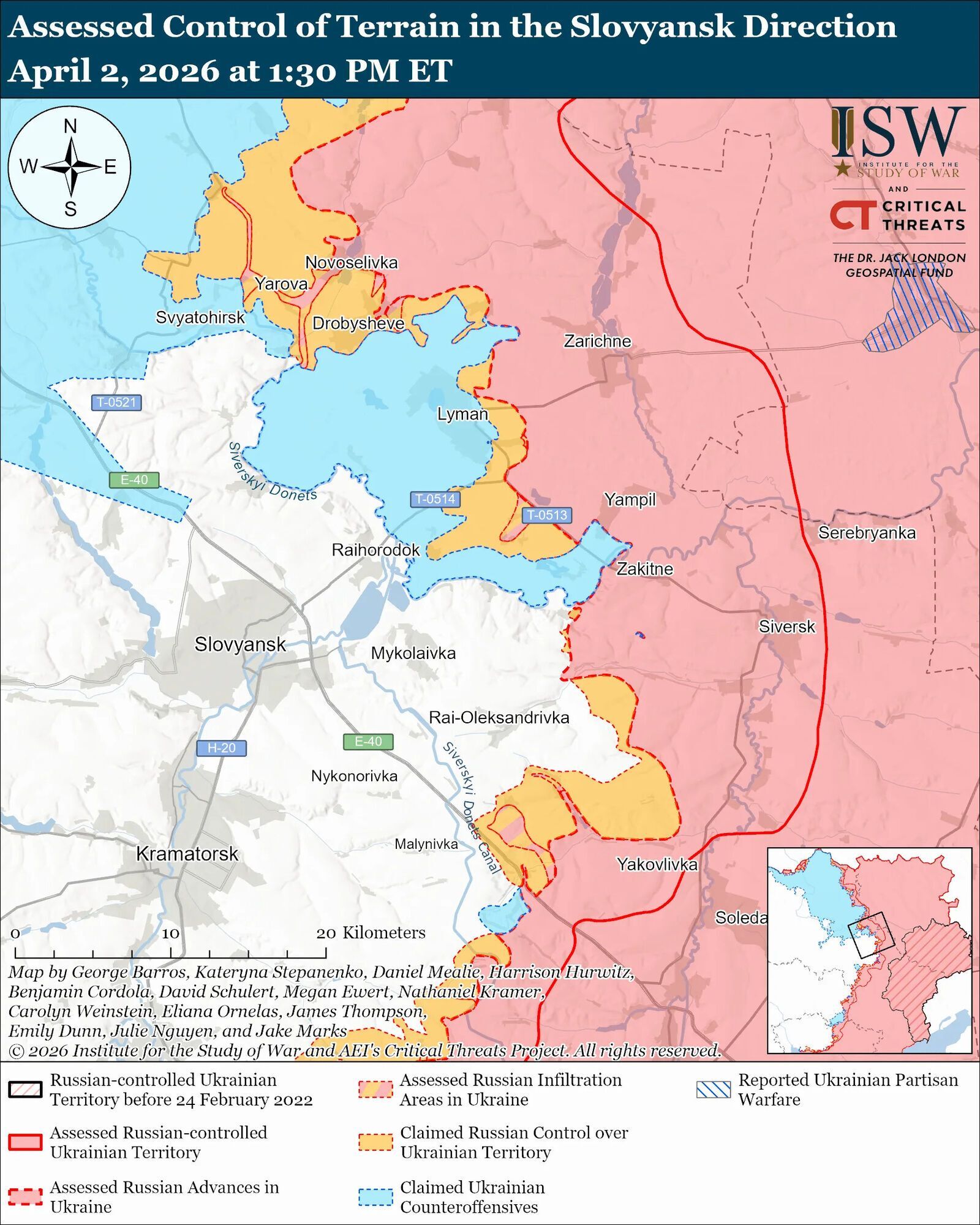 Украинские войска продвинулись вблизи Славянска и на тактическом направлении Константиновка-Дружковка – ISW