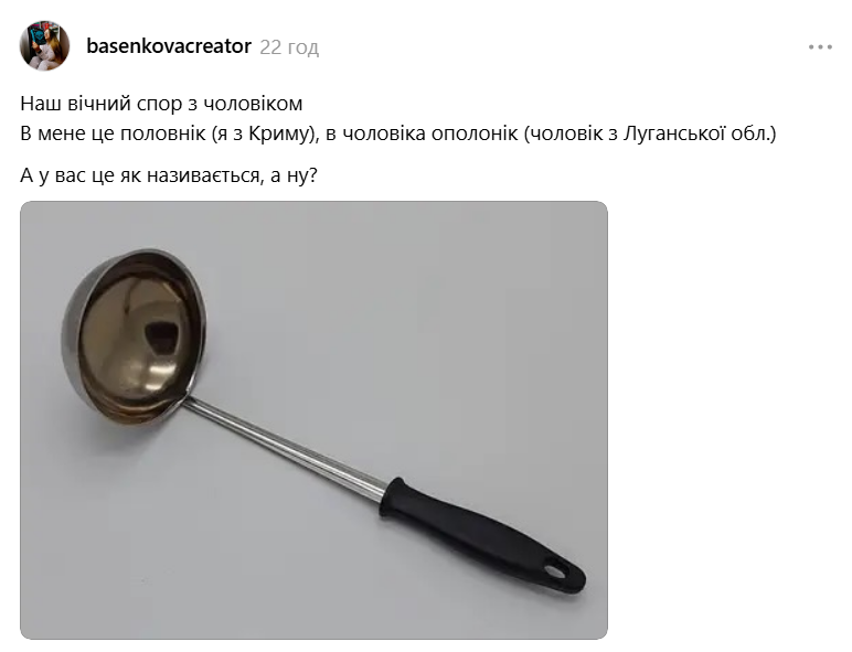 Черпак, кохля или половник? Как назвать большую ложку, которой наливают жидкие блюда: в сети дискуссия