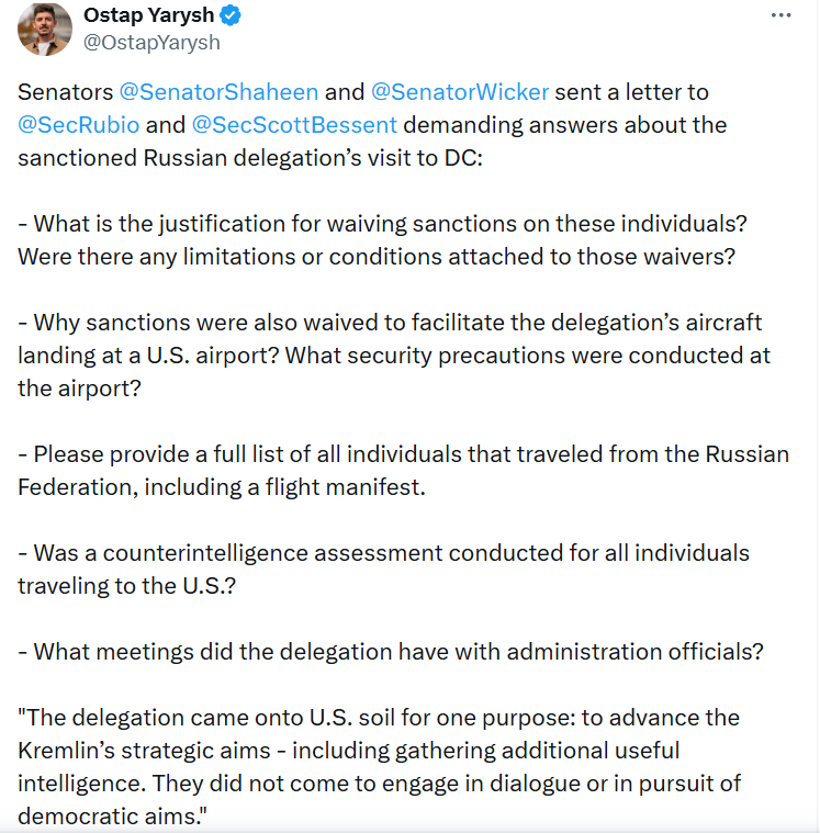 Від Трампа зажадали пояснень через візит підсанкційних російських політиків у Вашингтон: що відомо