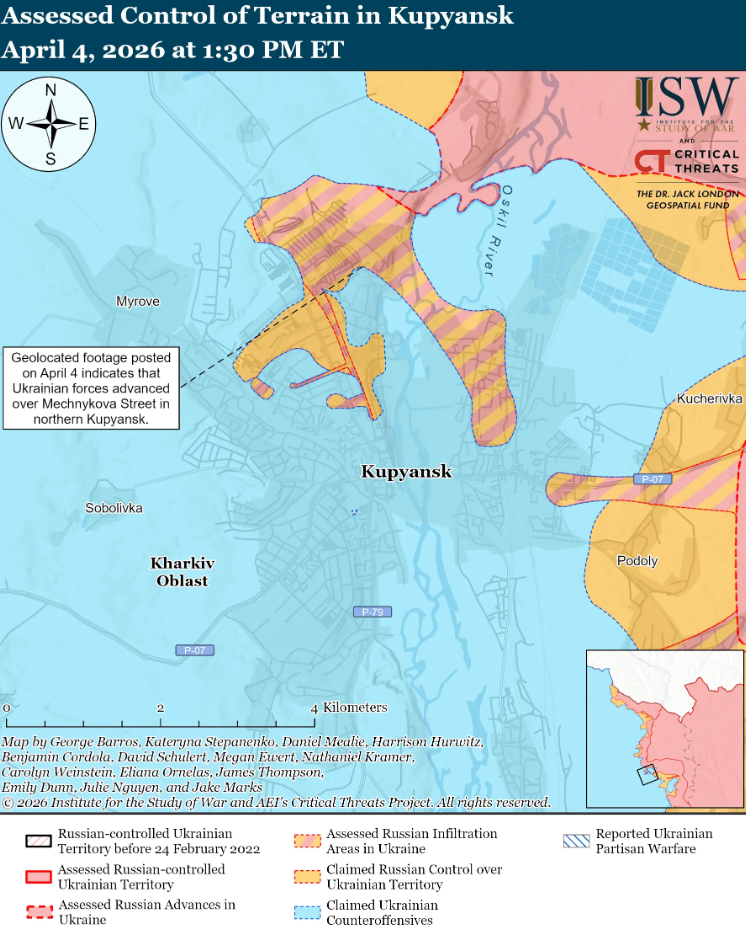ВСУ продвинулись на Купянском и Александровском направлениях: карты ISW