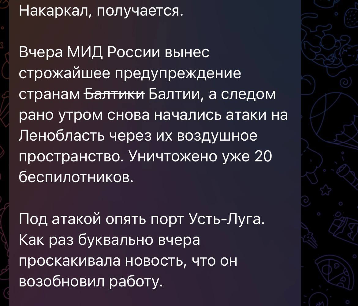 Российский порт Усть-Луга снова под атакой: говорят о десятках дронов. Фото и видео