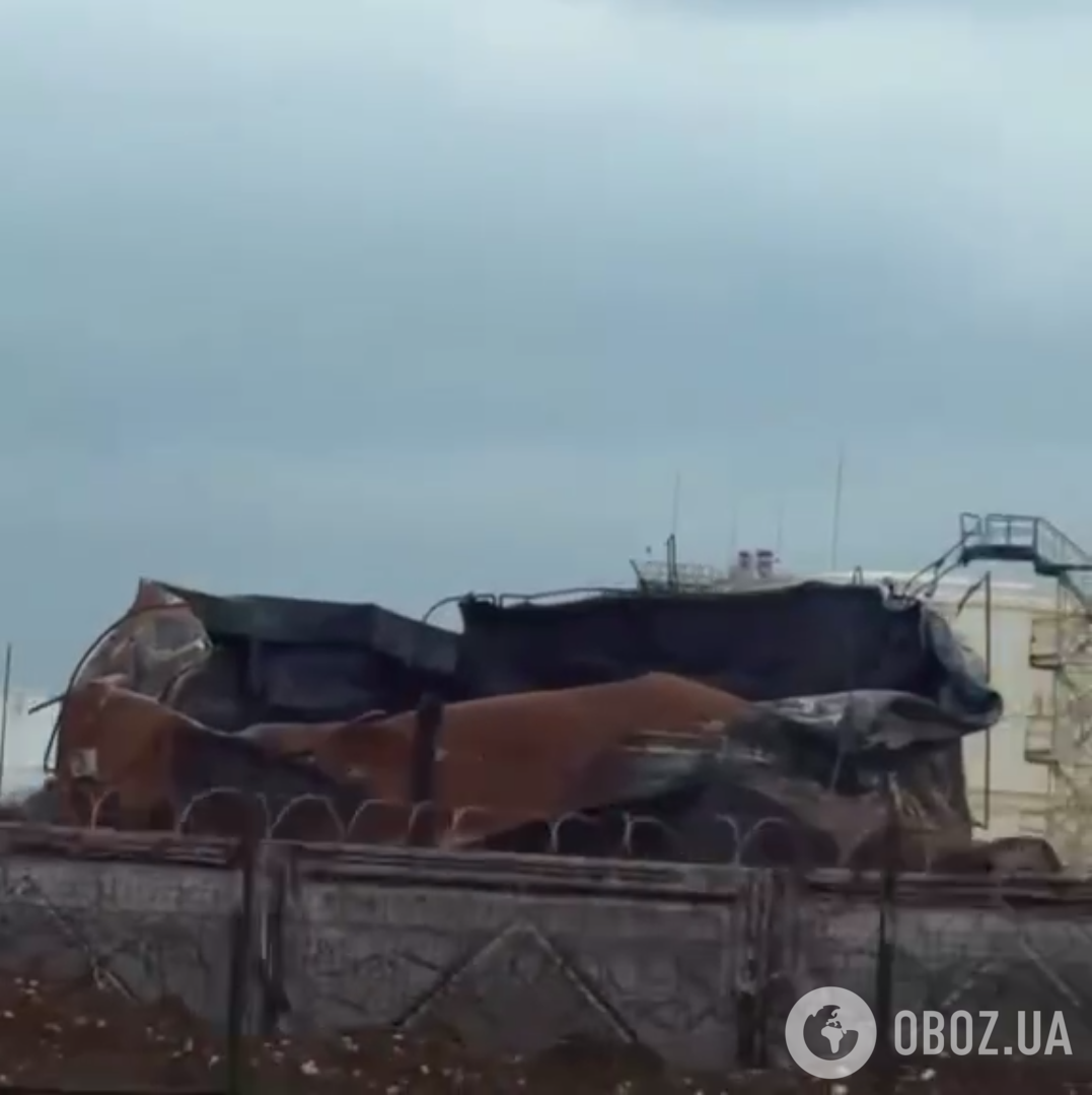 "Ни хр*на себе!" Россияне показали, как выглядит нефтебаза в оккупированной Феодосии после атаки дронов. Видео