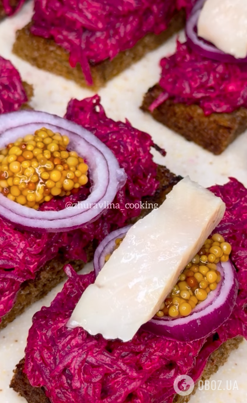 Бутерброди "Козацькі" з буряком та оселедцем: ділимося рецептом ідеальної закуски для святкового столу