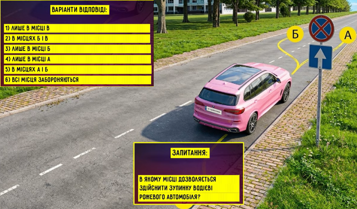 Где разрешено осуществить остановку? Тест на знание ПДД