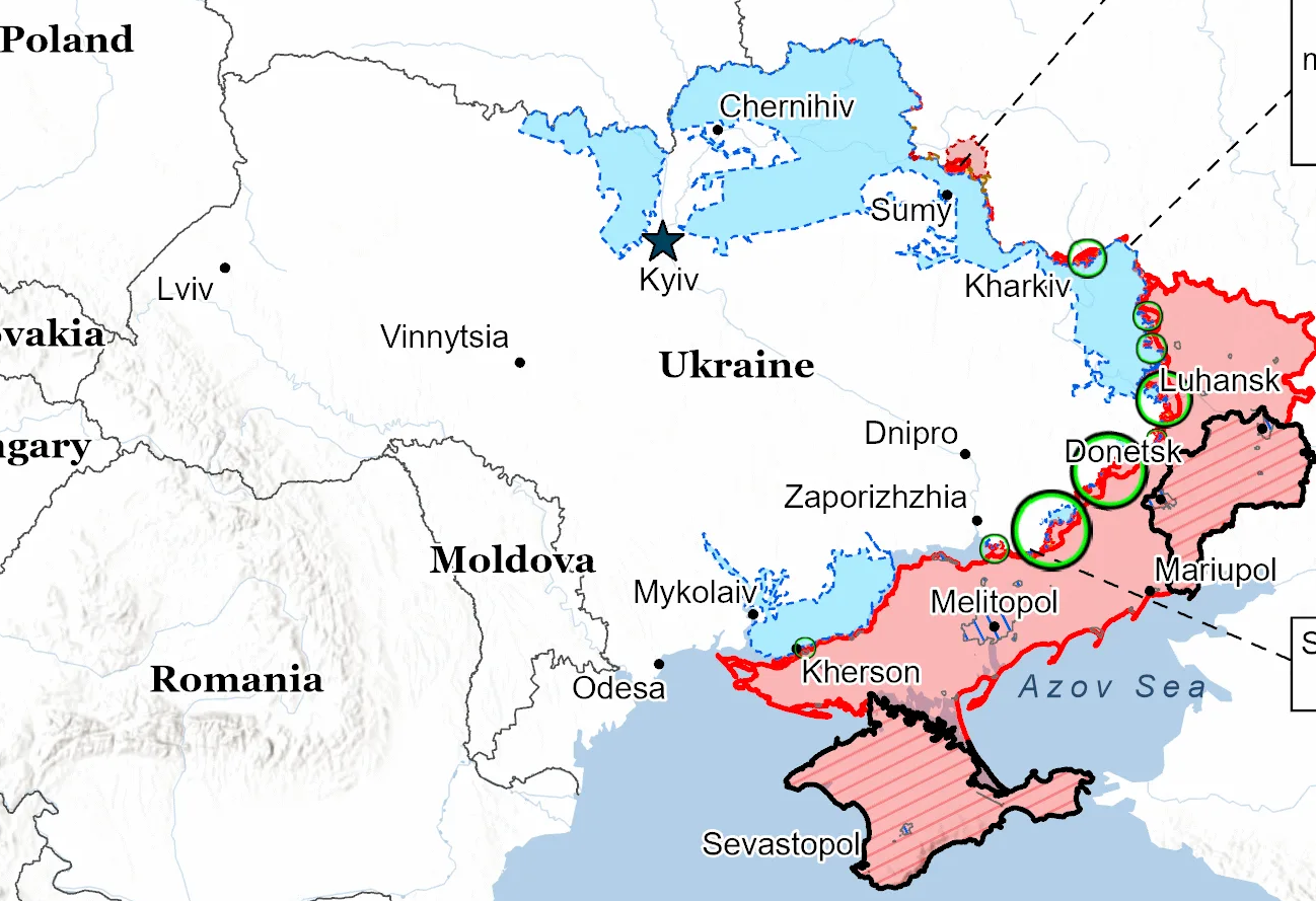 Не тільки Донбас: в ISW пояснили, на які регіони України "націлився" Кремль