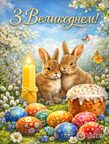 Привітання з Великоднем: красиві побажання, листівки, картинки українською мовою