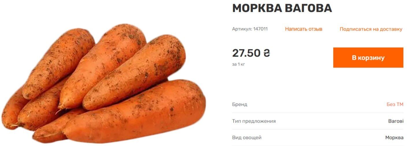 Сколько стоит овощ в супермаркетах