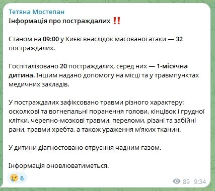 Ночная атака РФ по Киеву: стало известно о состоянии пострадавших