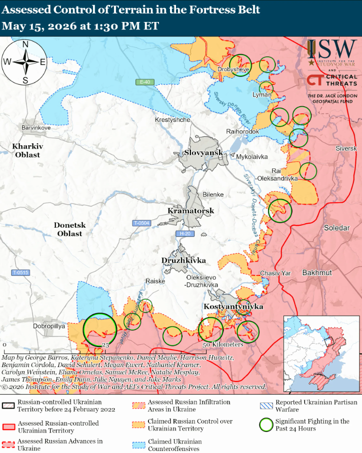 Украинские войска продвинулись на Харьковском и Константиновском направлениях – ISW