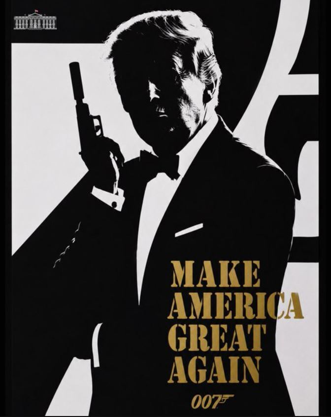 Агент 007: Белый дом опубликовал изображение Трампа в образе Джеймса Бонда. Фото
