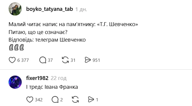 "Що означає Т. Г. Шевченко?" Українців розсмішила версія дитини