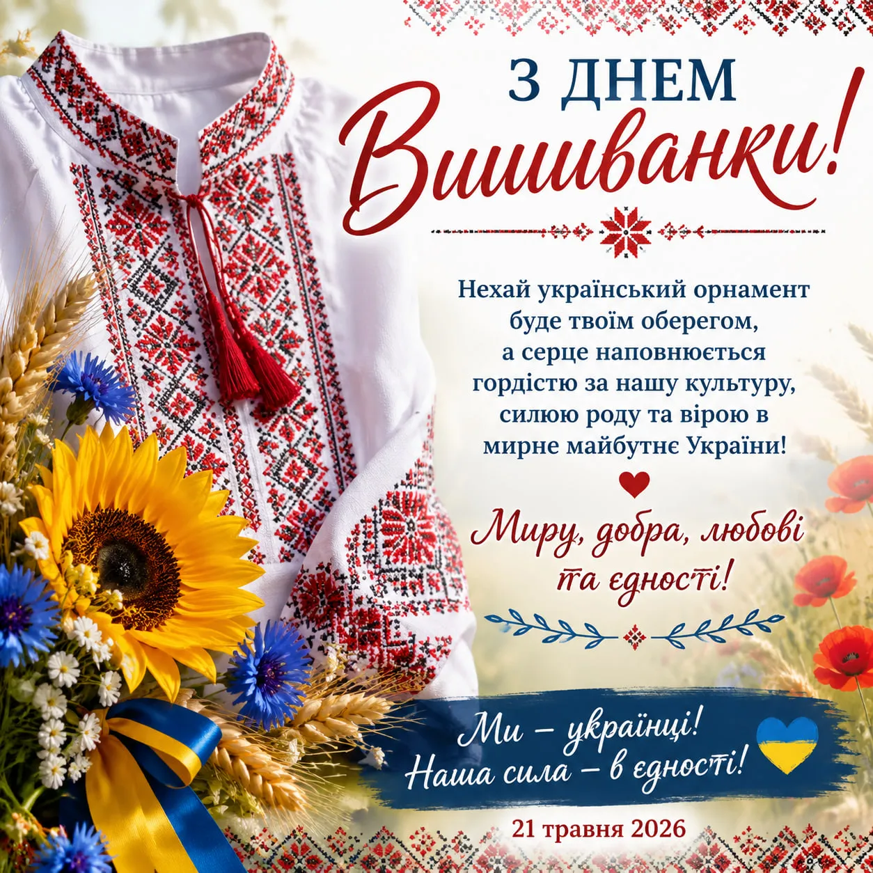 С Днем вышиванки 2026: красивые поздравления