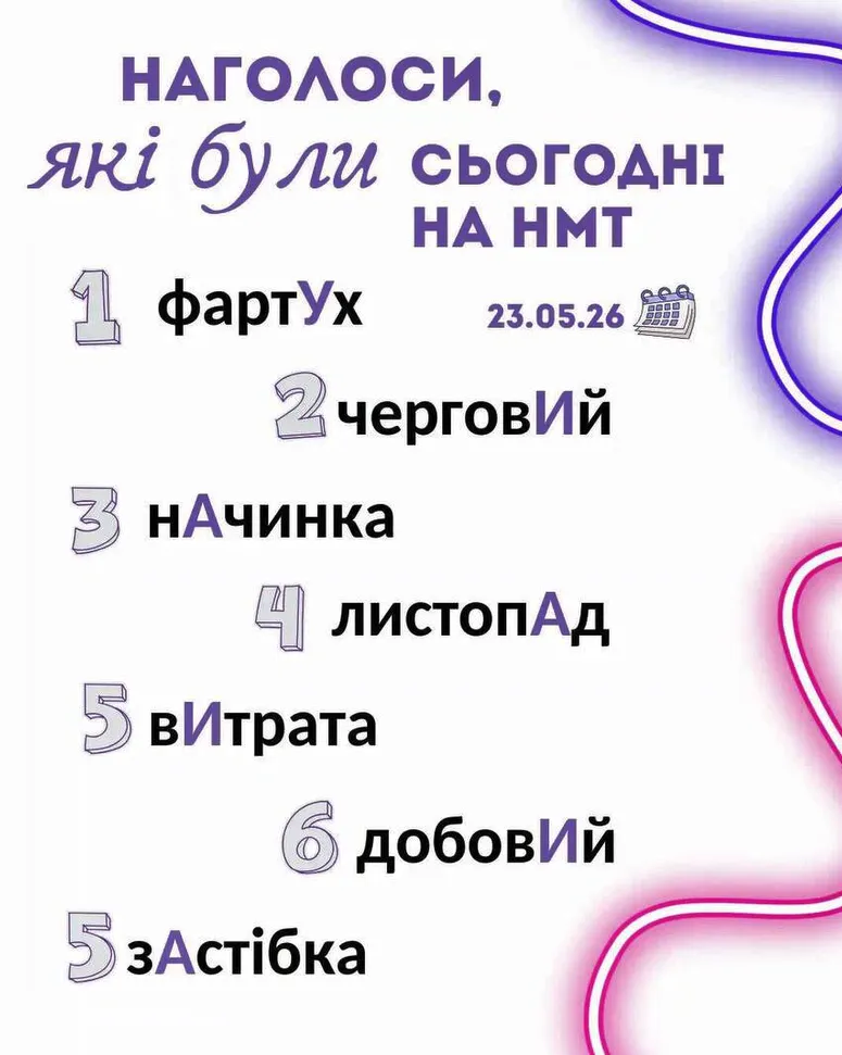 "ВИтрата" или "витрАта", "чергОвий" или "черговИй"? В сеть слили некоторые ударения из НМТ 2026