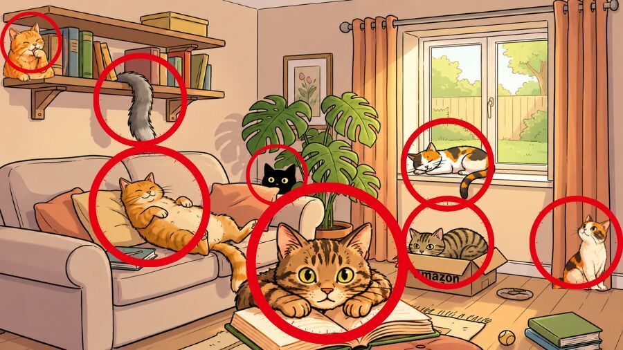 Сколько котов на рисунке? Интересная головоломка