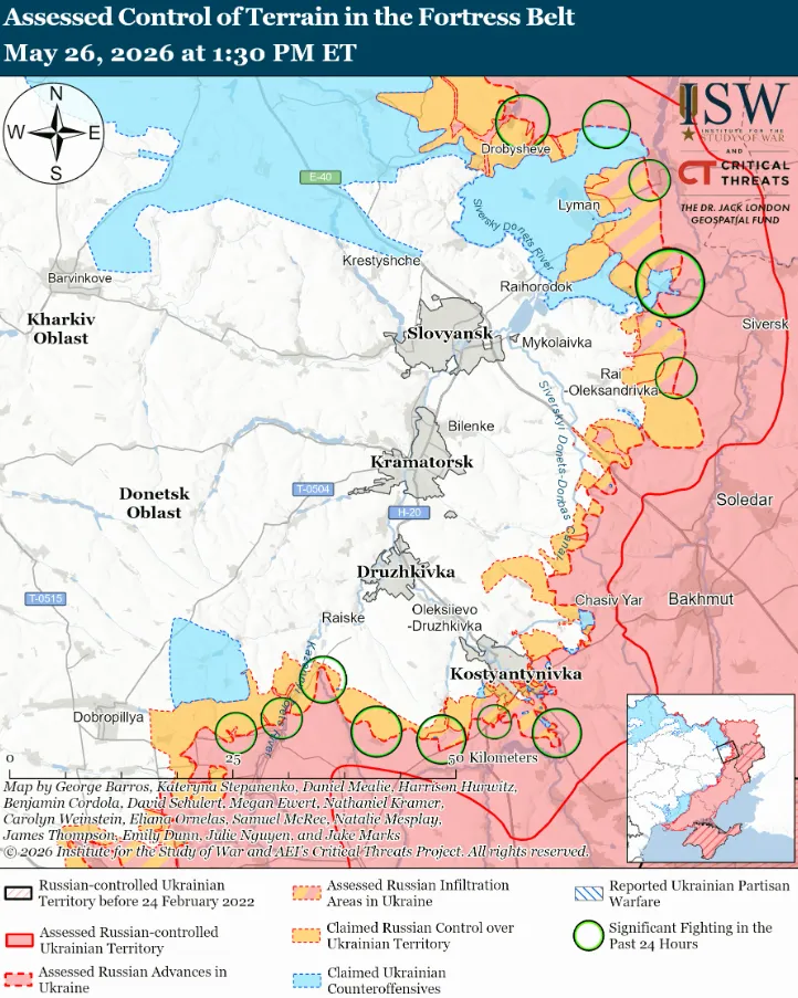 Украинские войска продвинулись в районе Славянска и на западе Запорожской области – ISW