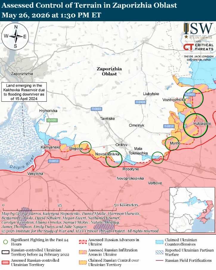 Украинские войска продвинулись в районе Славянска и на западе Запорожской области – ISW