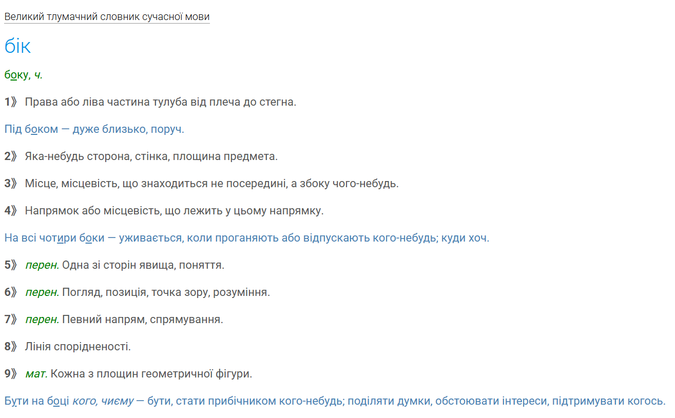 "Бік" или "сторона"? Как правильно на украинском и какая между ними разница