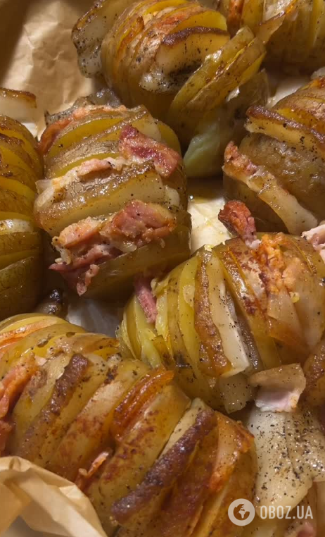 Картофель-гармошка с салом в духовке: как вкусно приготовить