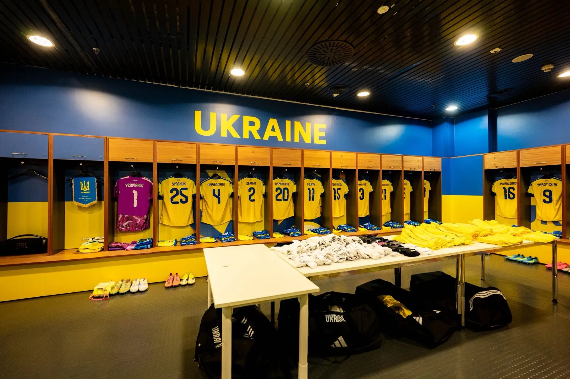 Раздевалка сборной Украины.