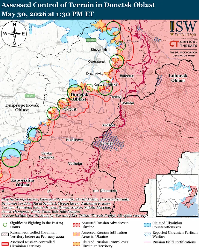 Украинские войска продвинулись в тактическом районе Константиновка-Дружковка: анализ ISW