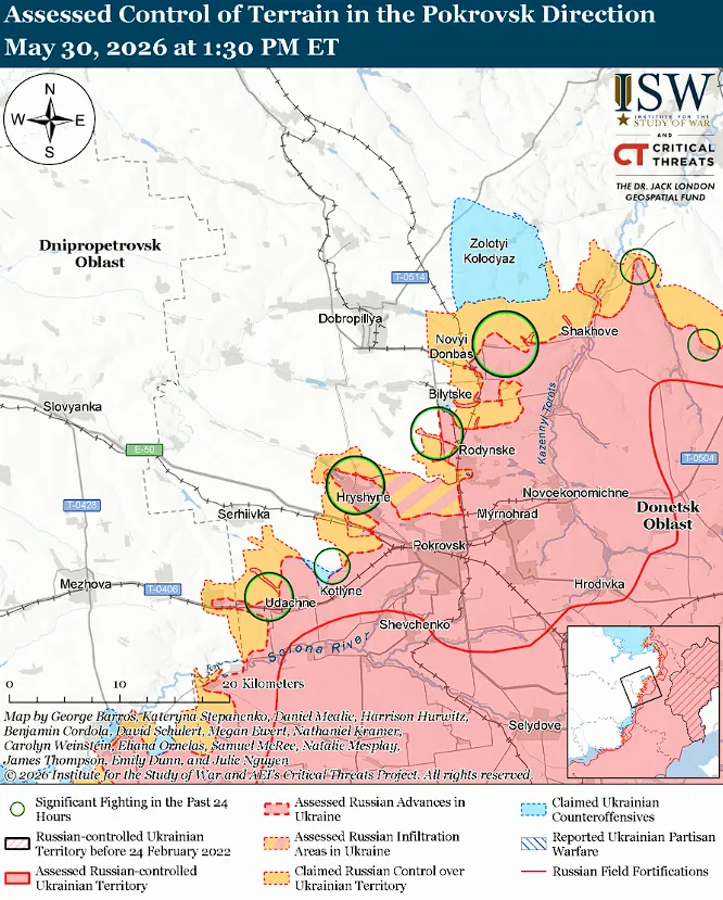 Украинские войска продвинулись в тактическом районе Константиновка-Дружковка: анализ ISW