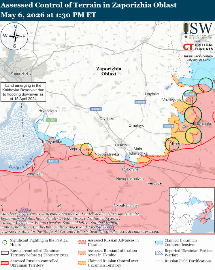 Украинские войска продвинулись на западе Запорожской области – ISW