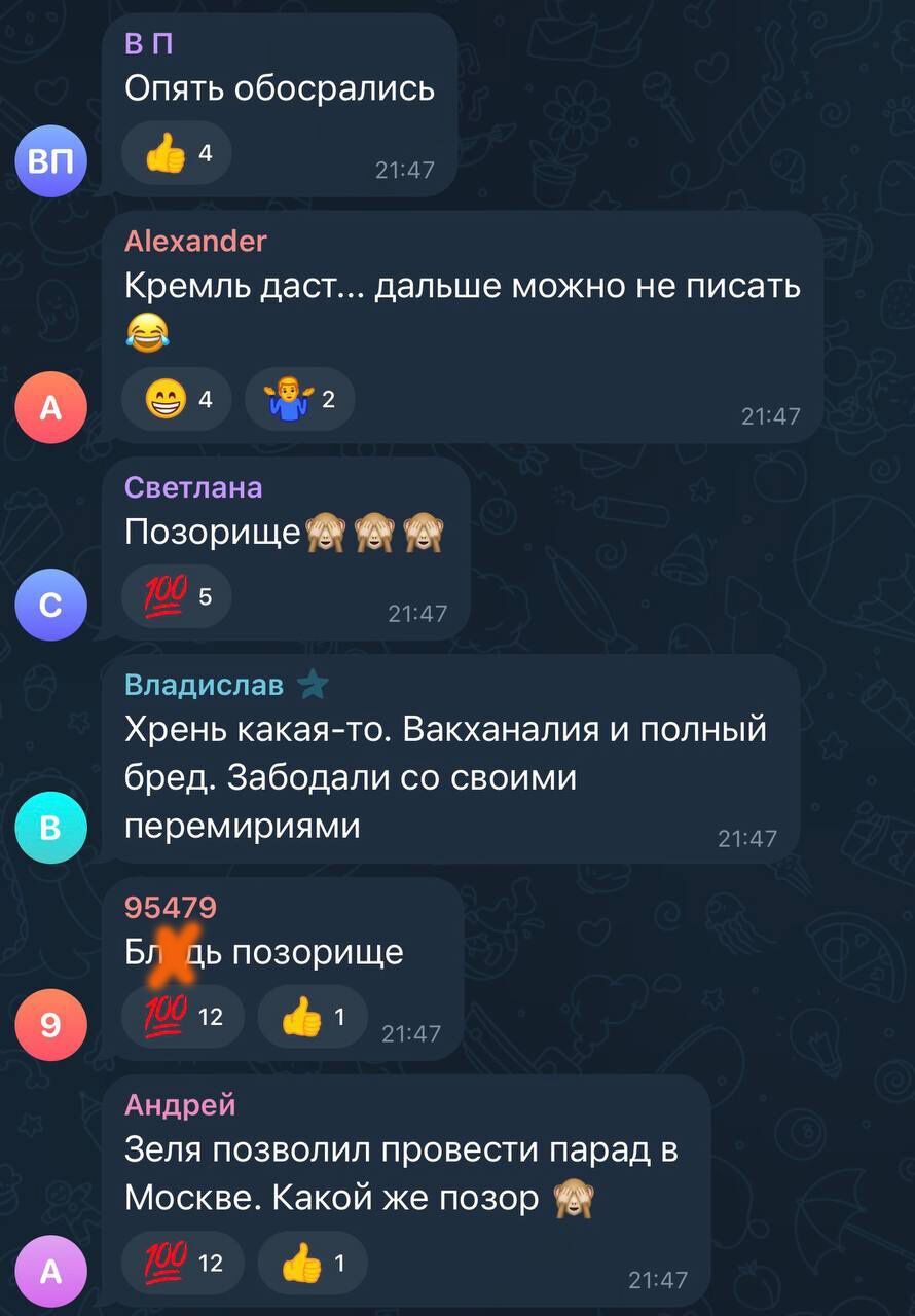"Нас троллят как хотят": россияне истерично отреагировали на разрешение Зеленского провести парад в Москве. Фото