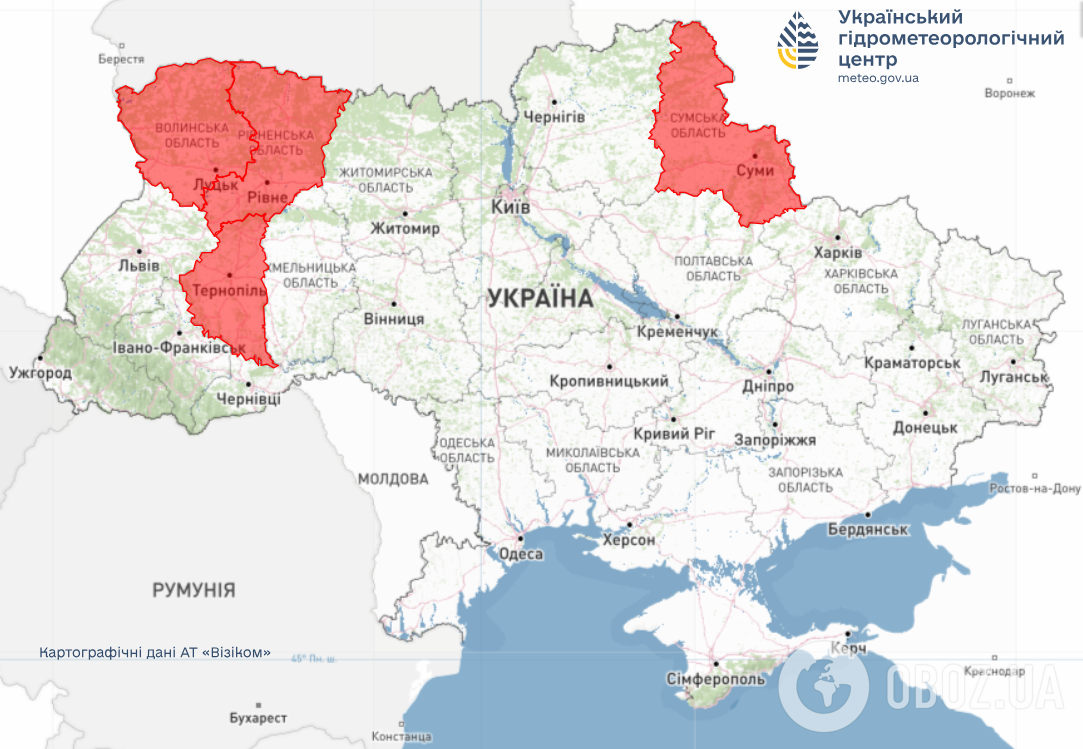 Погода в Украине в первый день лета: где будут идти дожди. Карта