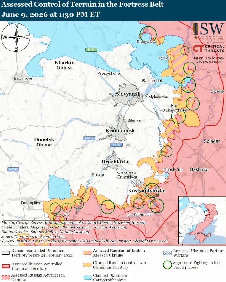 Украинские войска продвинулись в районе Боровой и Константиновки-Дружковки – ISW
