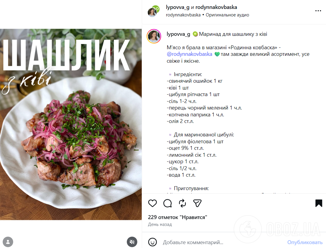 Маринад из киви для шашлыка: вкус мяса вас приятно удивит