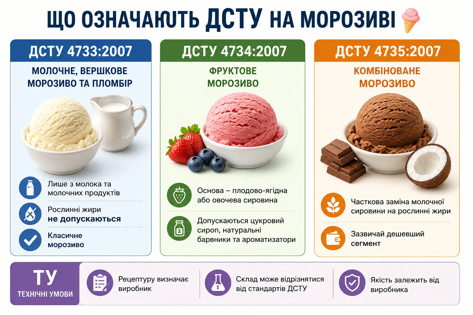 Какой ДСТУ должен быть на мороженом