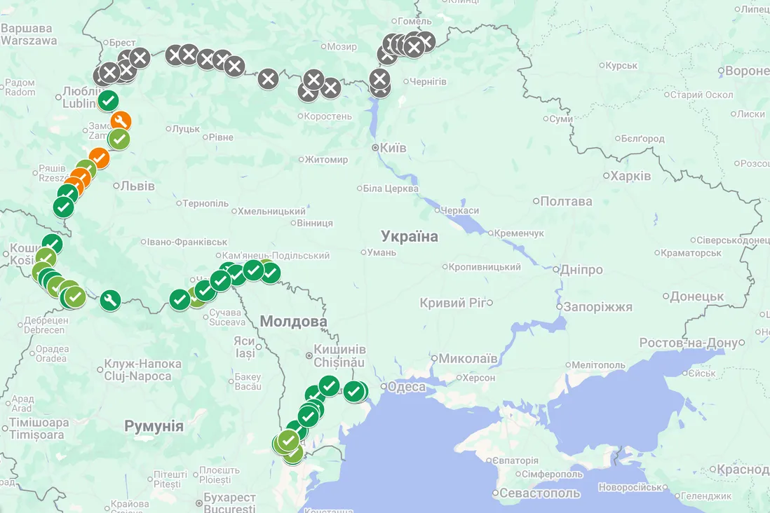 Актуальна інформація про завантаженість пунктів пропуску на українському кордоні