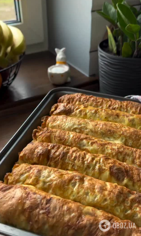 Сытные тонкие блинчики, для которых не понадобится мука: добавьте сочную начинку из фарша и творога
