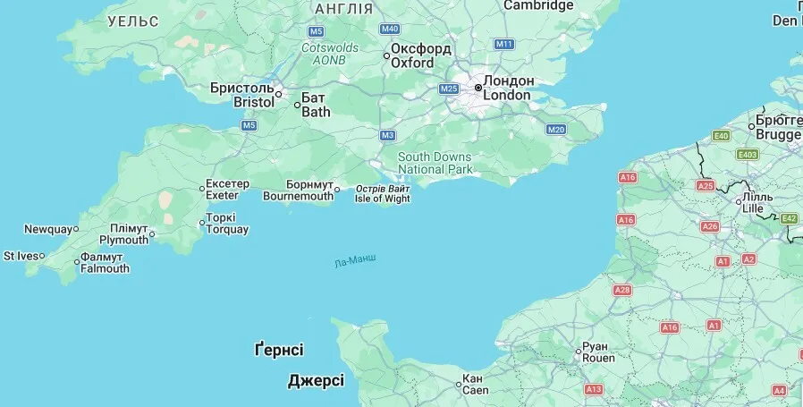 Остров Уайт на карте