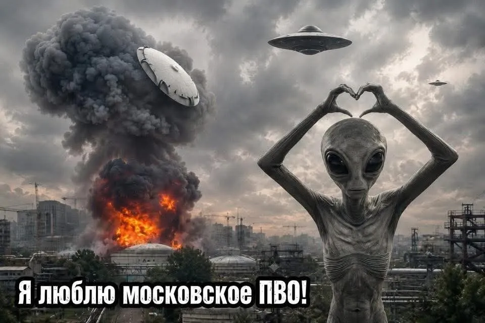 Пользователи активно реагируют шутками на взрывы на Московском НПЗ.