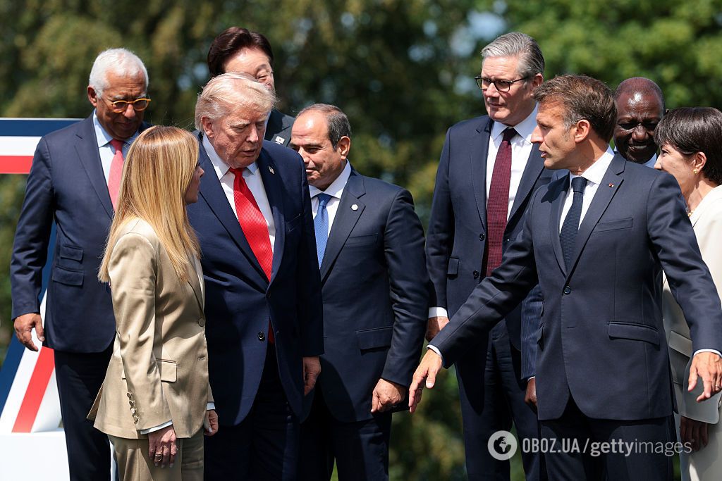 Джордж Мелони и Дональд Трамп на саммите G7