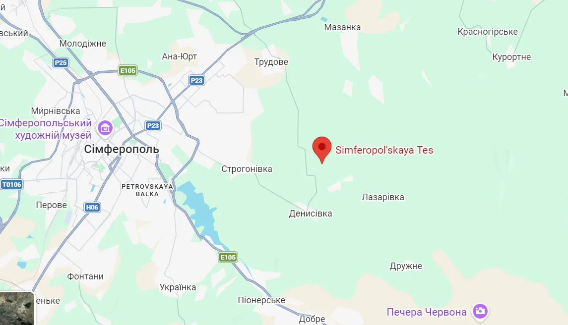Таврійська ТЕС на мапі.