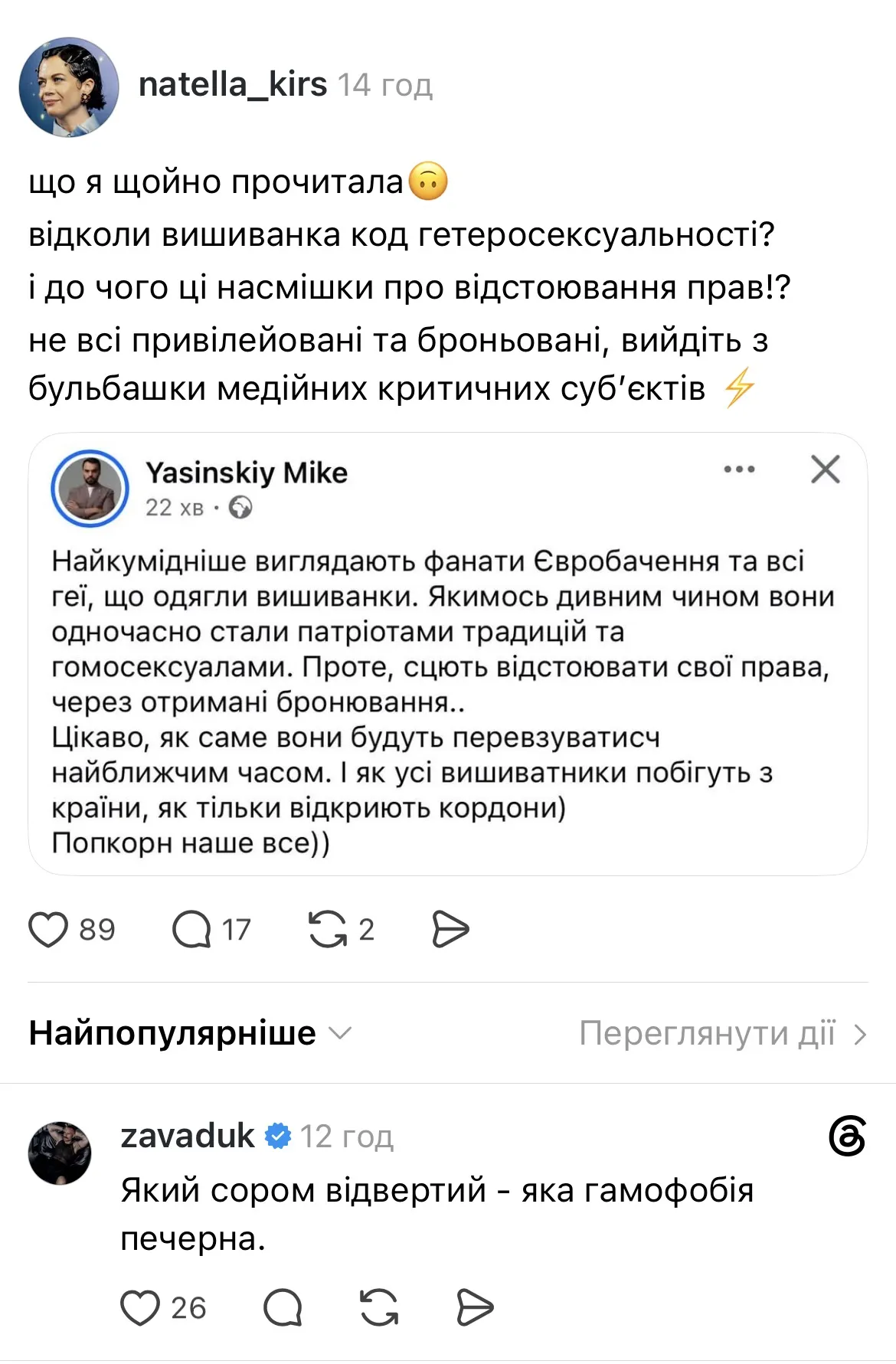 Реакция сети.