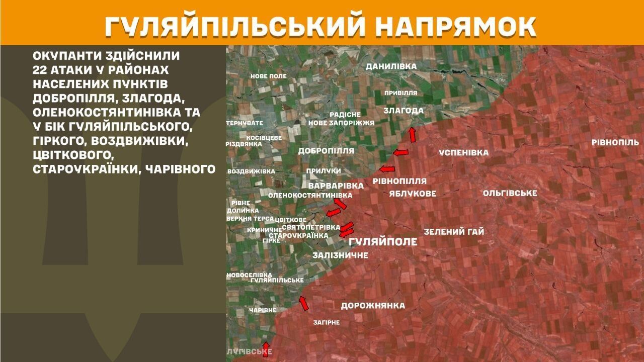 Гуляйпільський напрямок лінії фронту.
