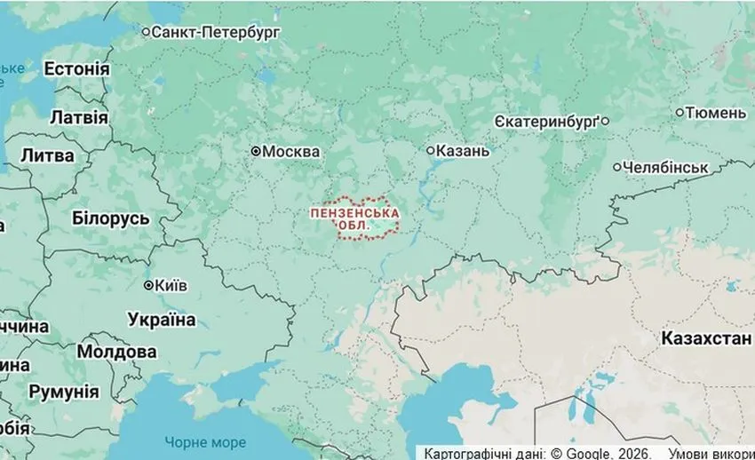 Пенза на карті