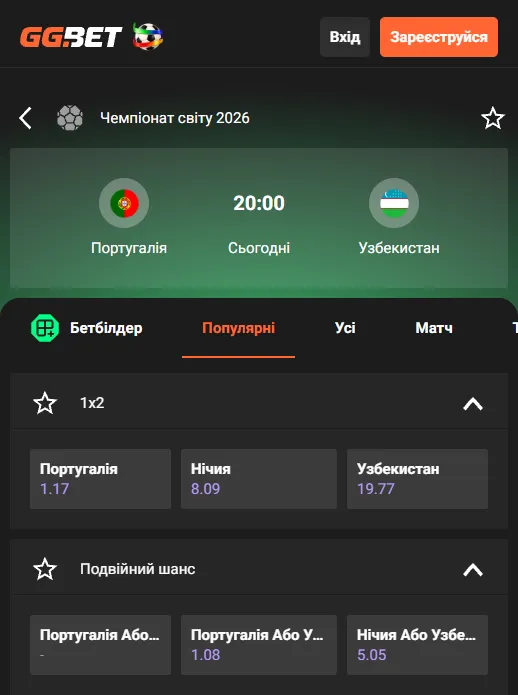 Прогноз на матч Португалия – Узбекистан.