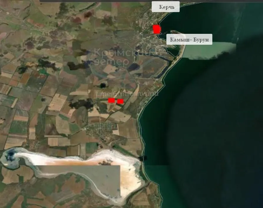 Пожар на территории военного городка вблизи Керчи